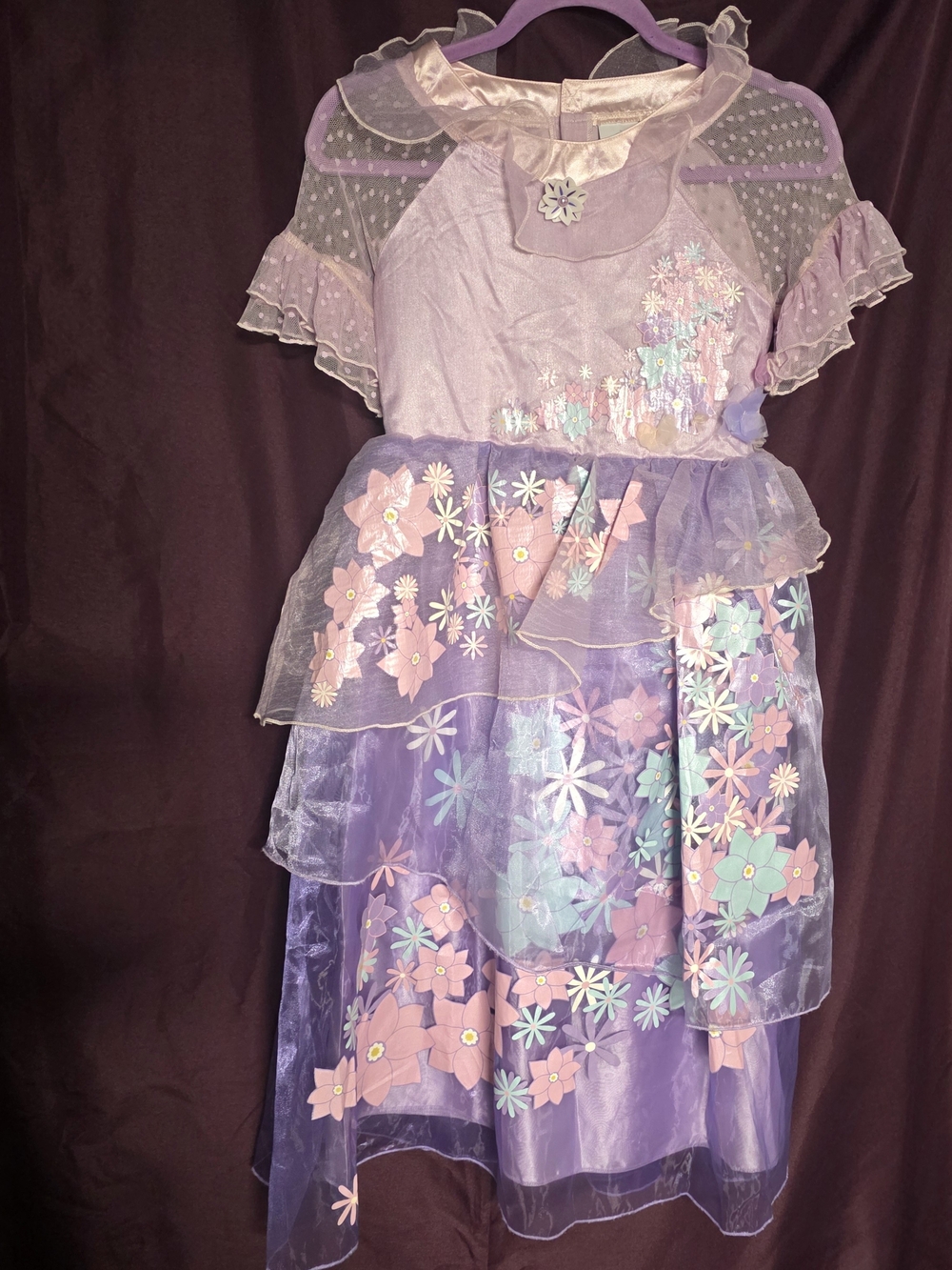 Purple Floral Fairy Kids Costume Dress - Picture 1 of 8